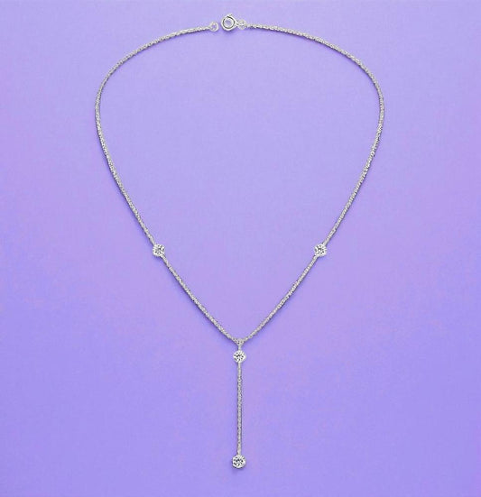 Round Cubic Zirconia Hanging Chain Necklace
