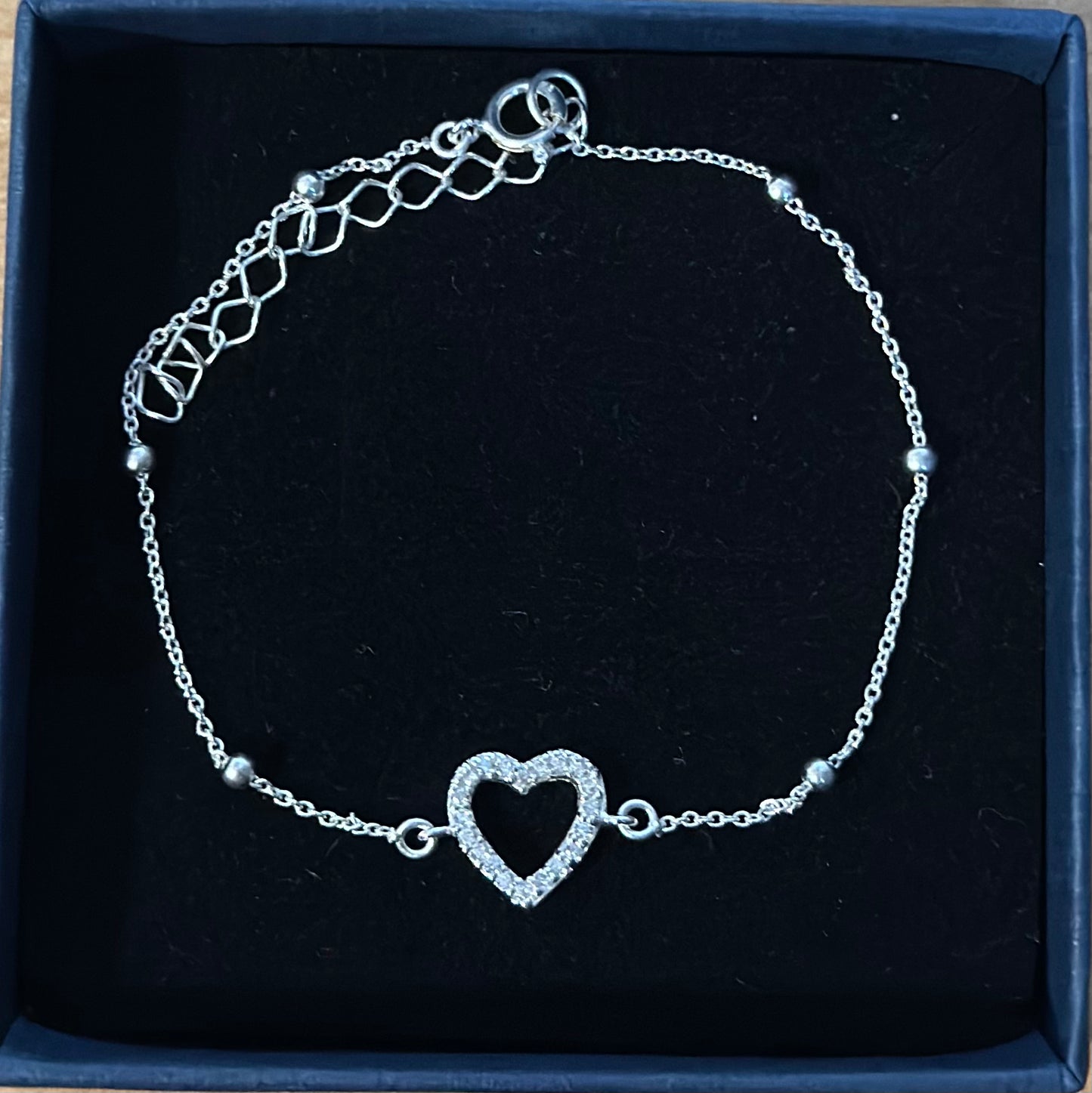 Heart Silver Chain Bracelet