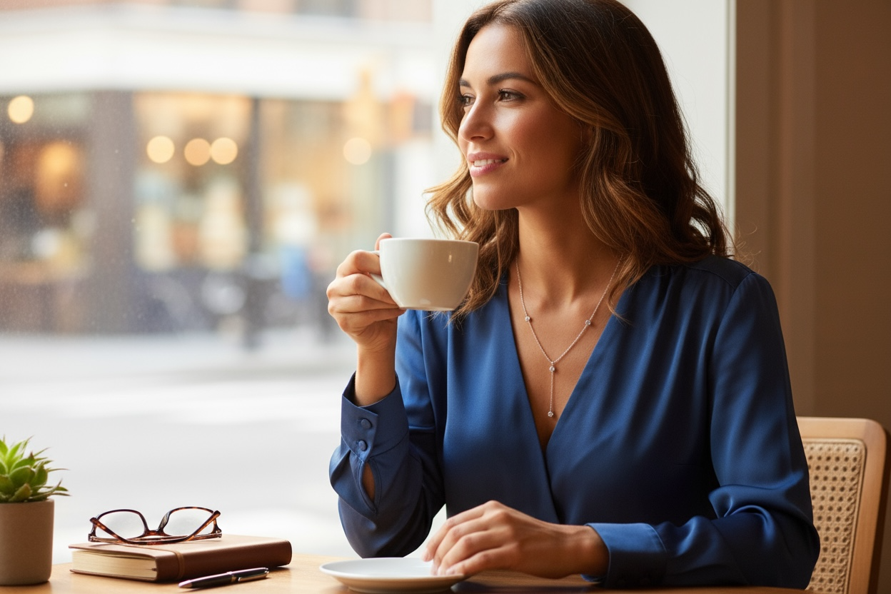 Round Cubic Zirconia Hanging Chain Necklace