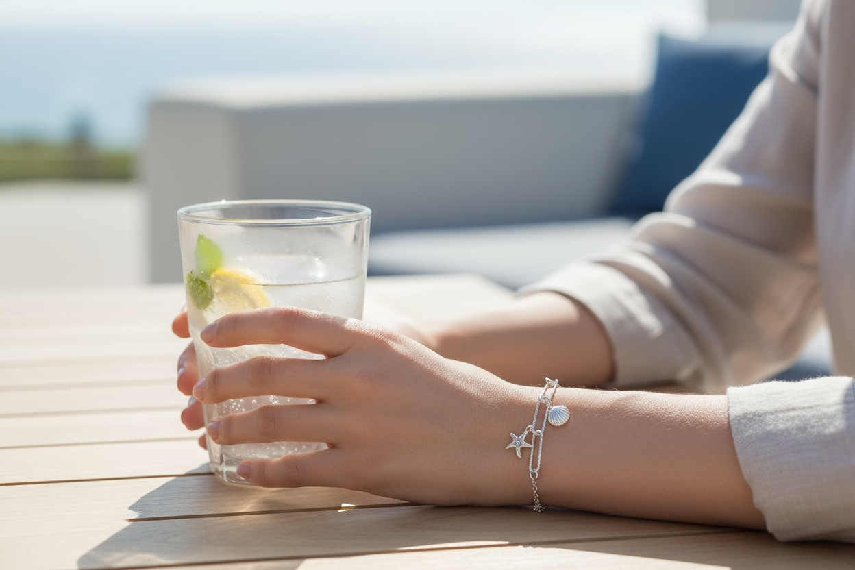 Shell And Starfish Silver Chain Bracelet