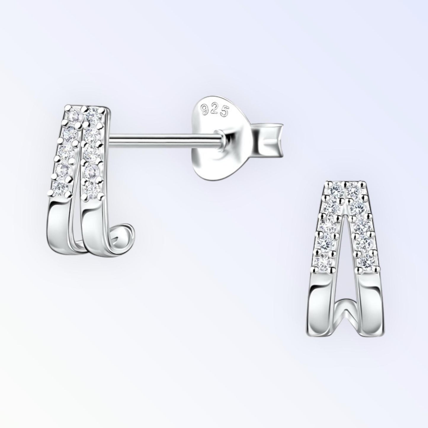 Double Line Half Hoop Ear Studs