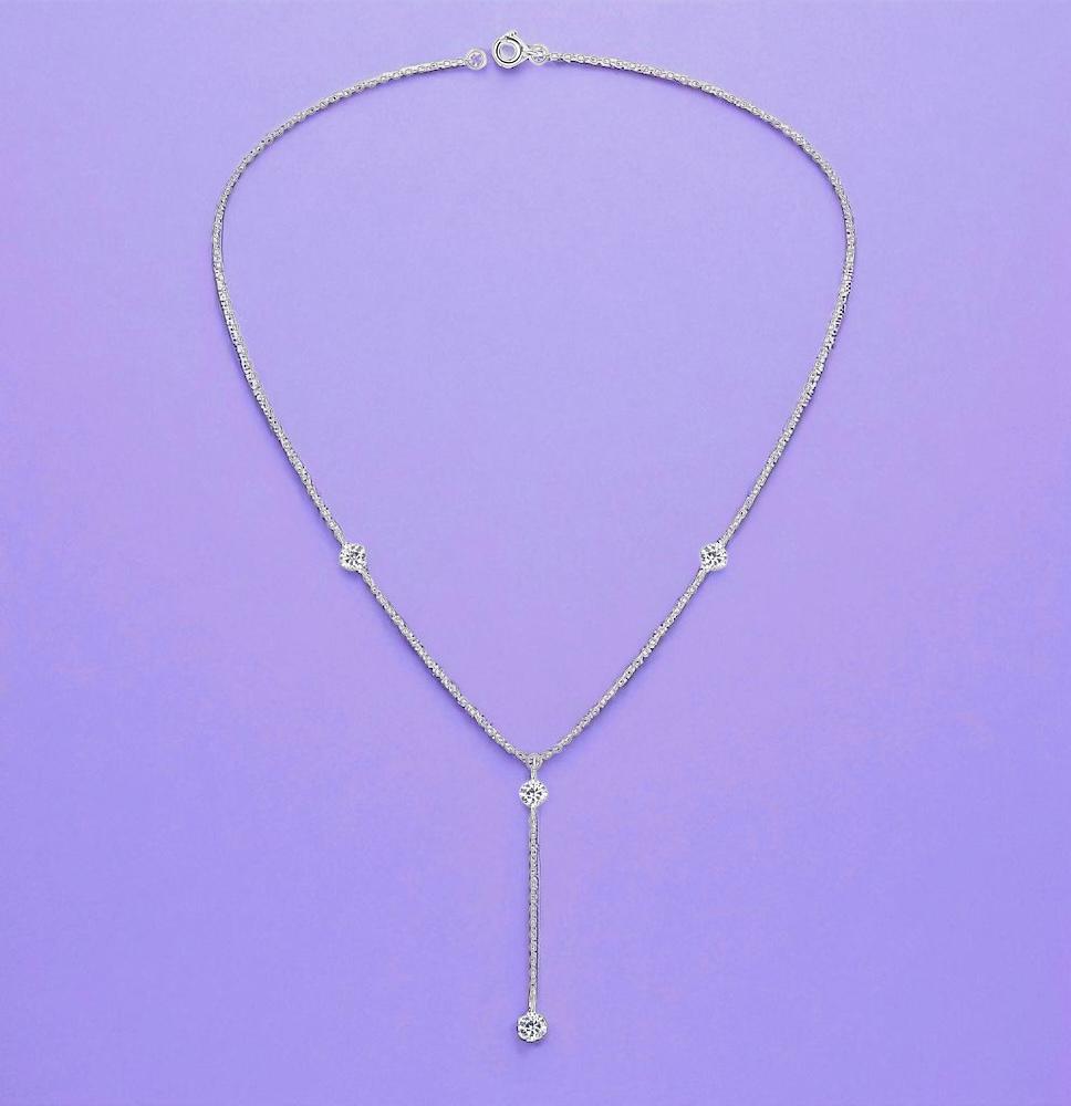 Round Cubic Zirconia Hanging Chain Necklace